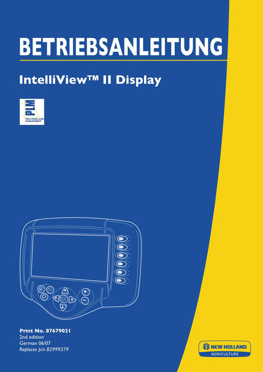 New Holland IntelliView II Display Betriebsanleitung