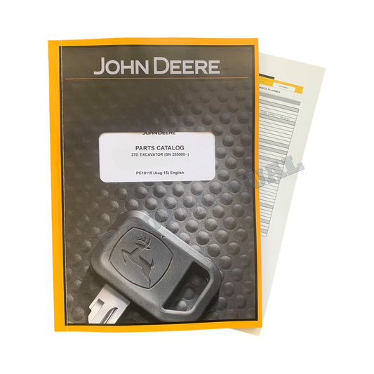 JOHN DEERE 27D EXCAVATOR PARTS CATALOG MANUAL+ !BONUS! Serial 255000-