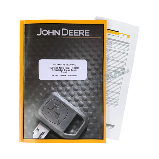 JOHN DEERE 350D 400D DUMP TRUCK REPAIR SERVICE MANUAL + !BONUS!