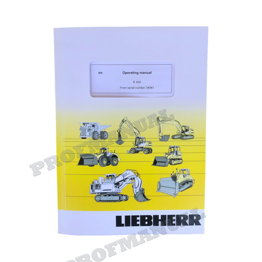 Liebherr R936 Excavator Operators manual