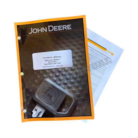 JOHN DEERE 200D DLC EXCAVATOR DIAGNOSTIC TEST SERVICE MANUAL+ !BONUS!