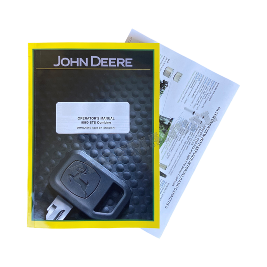 JOHN DEERE 9860 STS  COMBINE OPERATORS MANUAL #4+ !BONUS!