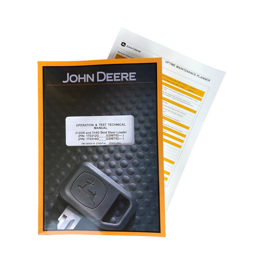 JOHN DEERE 312GR 314G SKID STEER OPERATION TEST MANUAL TM13855X19+ !BONUS!