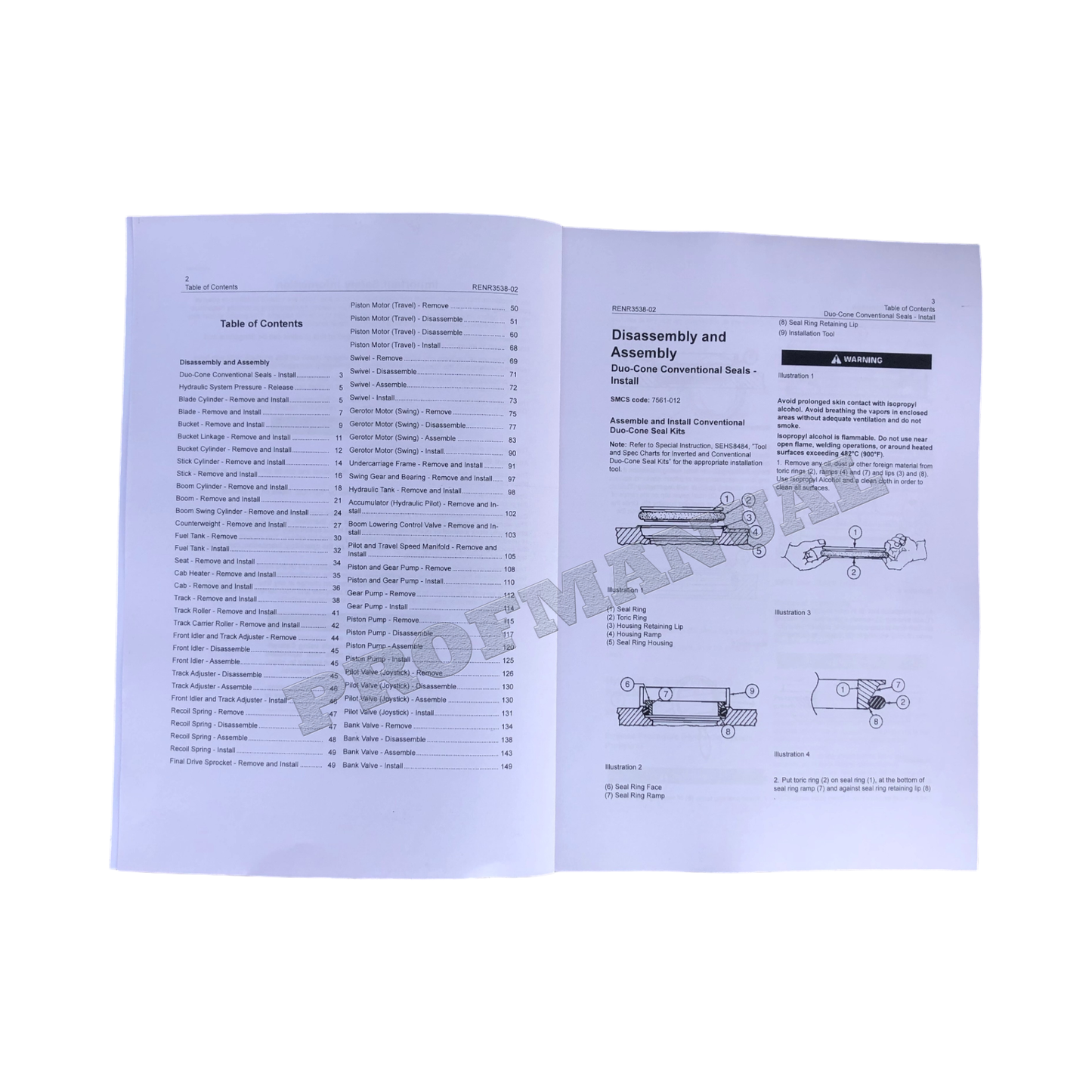 Caterpillar 303.5 Excavator Service Manual Disassem Assem RENR3538-02