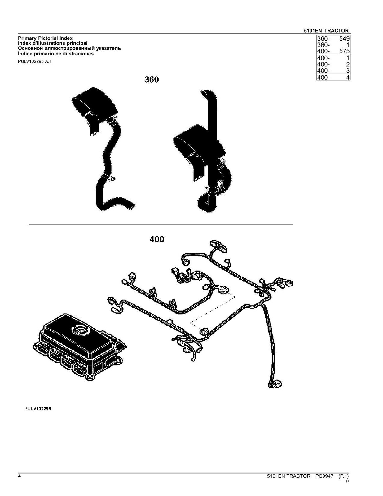 JOHN DEERE 5101EN TRACTOR PARTS CATALOG MANUAL PROFMANUAL