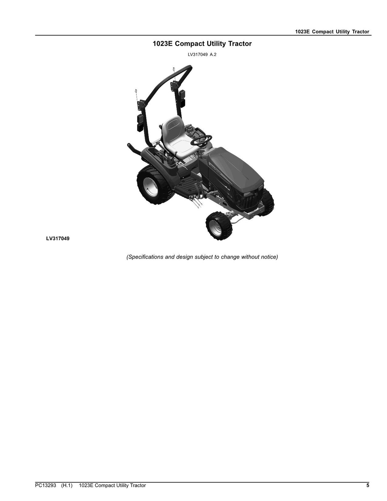 JOHN DEERE 1023E TRACTOR PARTS CATALOG MANUAL 2 PROFMANUAL