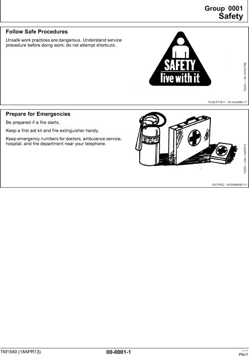 JOHN DEERE E130 II E140 II EXCAVATOR REPAIR SERVICE TECHNICAL MANUAL TM14395X019