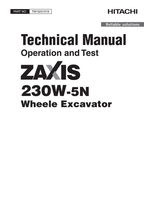 HITACHI ZAXIS230W-5N EXCAVATOR OPERATION TEST SERVICE MANUAL