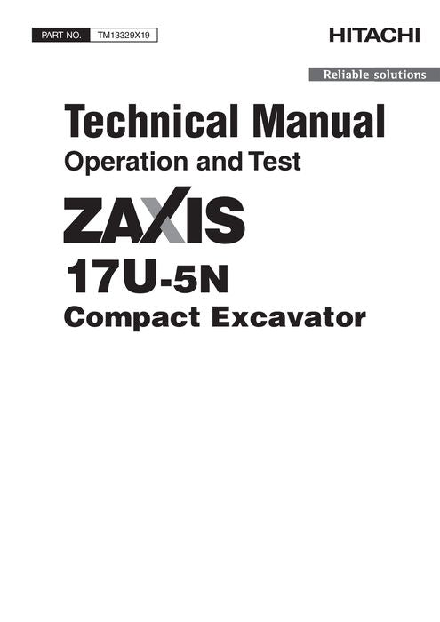 HITACHI ZAXIS17U-5N EXCAVATOR OPERATION TEST SERVICE MANUAL