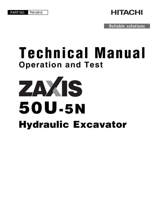 HITACHI ZAXIS50U-5N EXCAVATOR OPERATION TEST SERVICE MANUAL