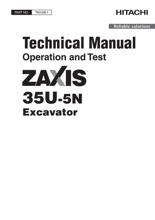 HITACHI ZAXIS35U-5N EXCAVATOR OPERATION TEST SERVICE MANUAL