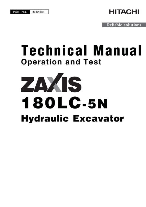HITACHI ZAXIS180LC-5N EXCAVATOR OPERATION TEST SERVICE MANUAL