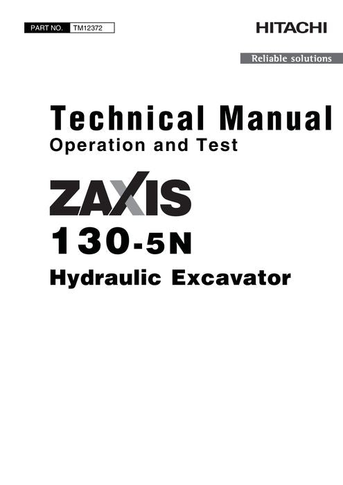 HITACHI ZAXIS130-5N EXCAVATOR OPERATION TEST SERVICE MANUAL