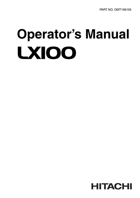 HITACHI LX100 LOADER OPERATORS MANUAL