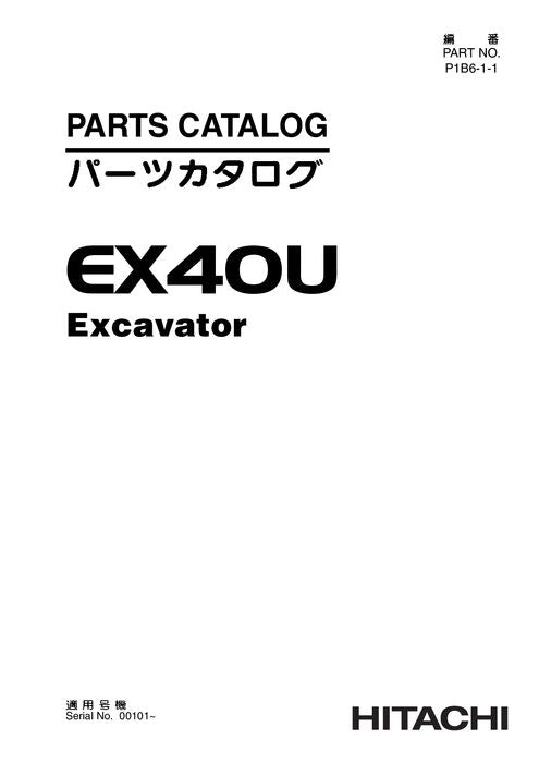 Hitachi EX40U excavator parts catalog manual P1B611
